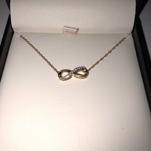 Diamond Infinity Necklace in 10k Yellow Gold